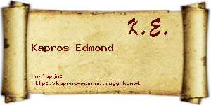 Kapros Edmond névjegykártya